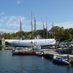 Large Boat shrink rapped in Camden Maine bay