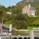 Camden Maine homes from the bay