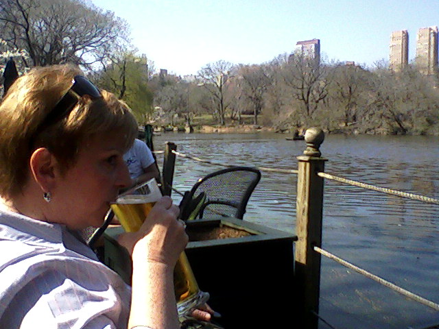 Sue at the Boat House in Central Park